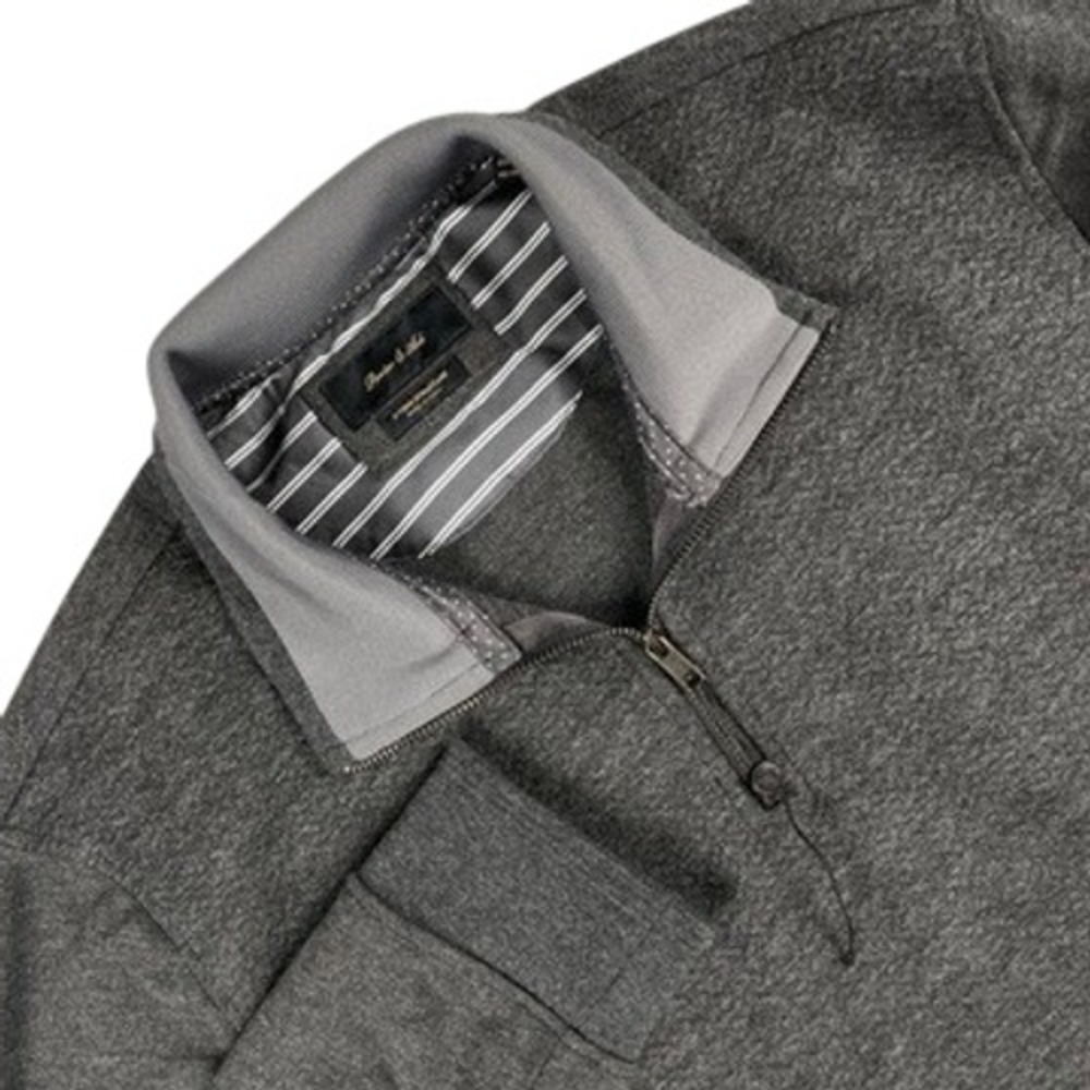 Porter & Ash Pullover Sweater Men's M Gray 2-Tone Collar Lightweight Quarter Zip